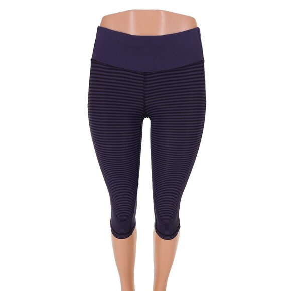 Lululemon Cut The Crop Size 2 1/8 Stripe Cadet Blue - Picture 2 of 9